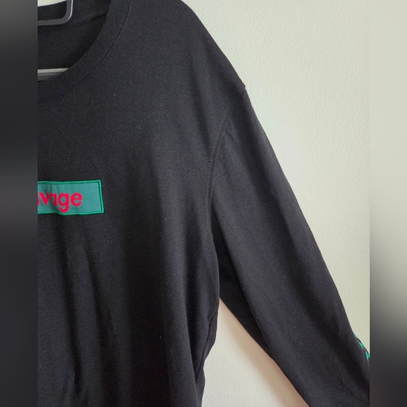 Brooklyn Cloth Mens Black Savage Graphic Tee Long Sleeve Size Large - Picture 4 of 6